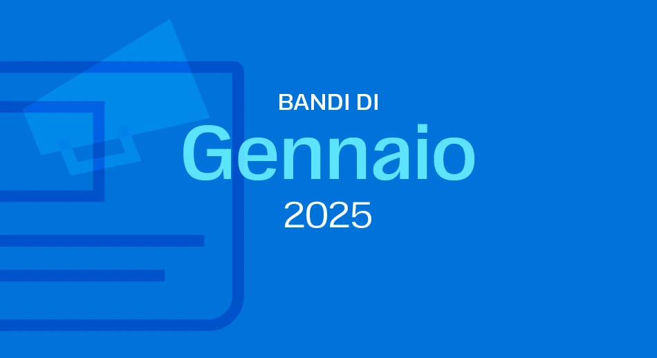 Scritta che riporta: i bandi europei 2025 di gennaio