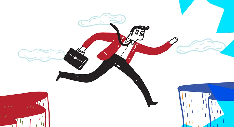 Illustrazione di un uomo che salta in rappresentazione del progetto AwareEU