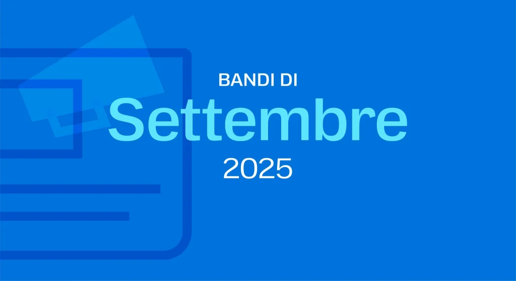 Scritta che riporta: i bandi europei 2025 di settembre