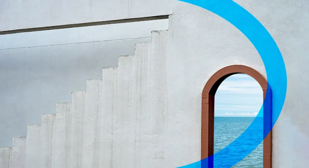 A door facing the Mediterranean to symbolize Fondazione di Sardegna's commitment