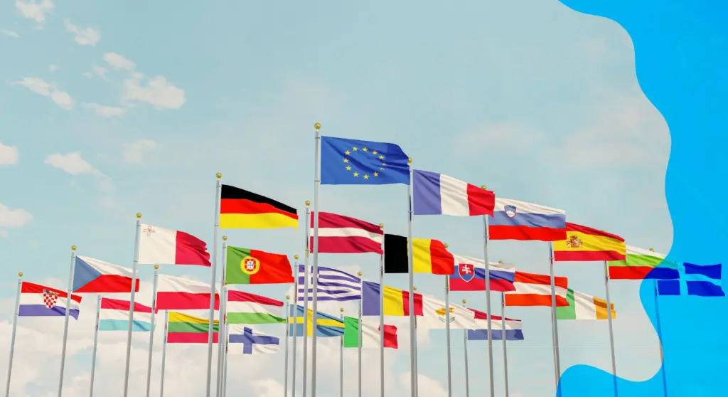 European flags to symbolize the new QFP 2028–2034