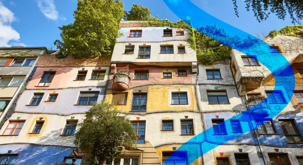 Photo of a building in a small town to illustrate the best practices of the Urbact project