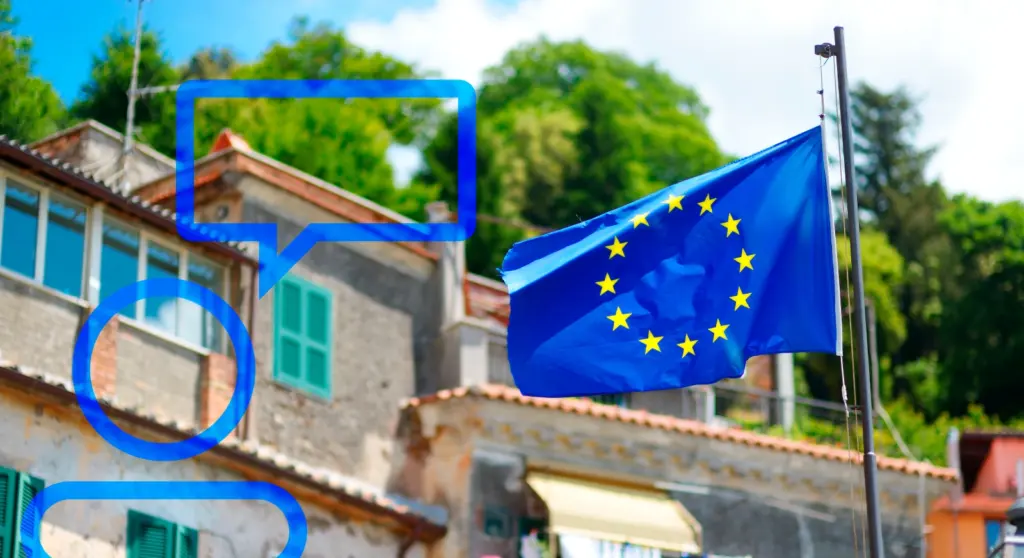 Image of European flag to symbolize to European design for local government